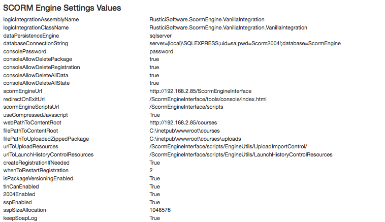 Snapshot of IIS Configuration File